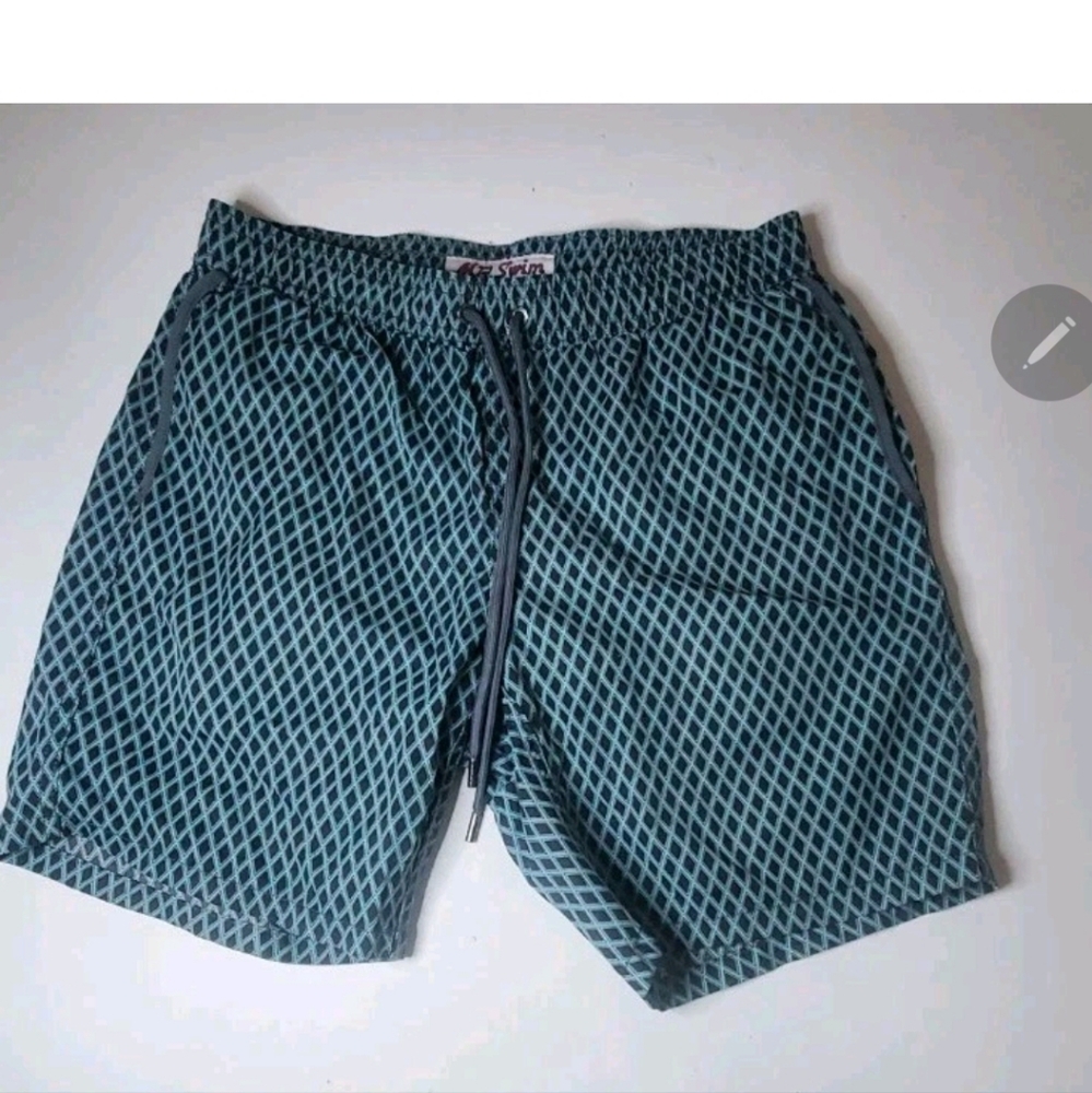 Mr. Swim Men's Swim Trunks Shorts in Dizziness Aqua, size S $78